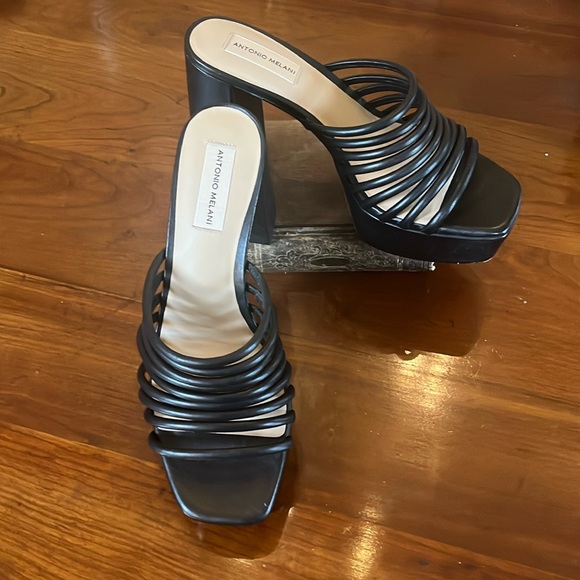 Antonio Melani Bree Tubular Leather Platform Sandals - Picture 3 of 9
